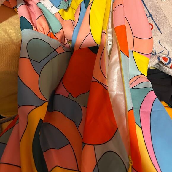 NWT Staud Milla mini-dress in Citrus Kaleidoscope - size 16 - Picture 5 of 6